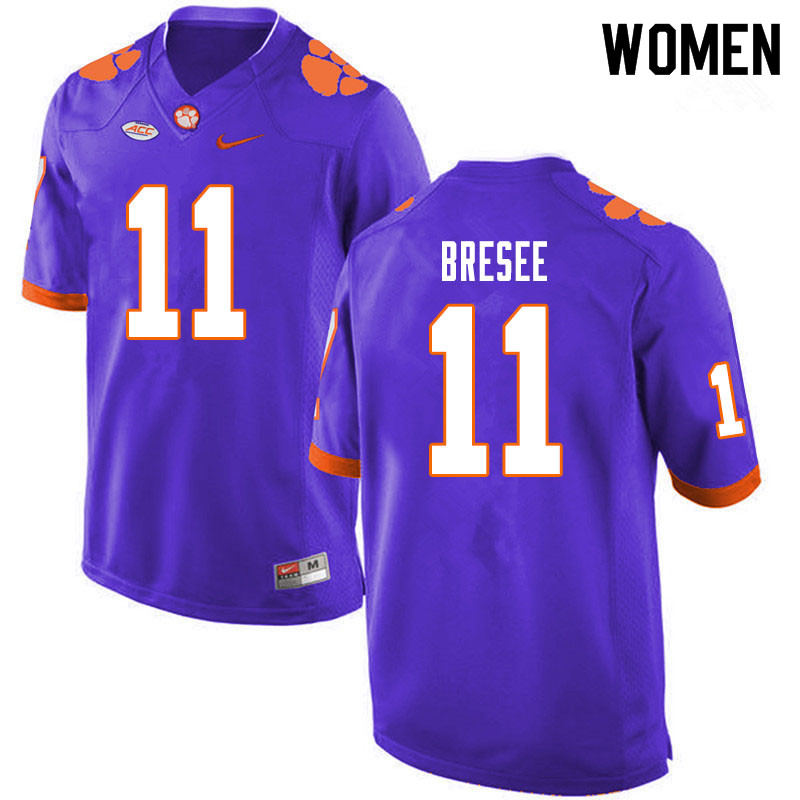 Women #11 Bryan Bresee Clemson Tigers College Football Jerseys Sale-Purple